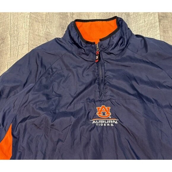 Auburn Tigers Jacket Mens 2XL Reversible‎ Nylon Fleece Pullover Pro Player Y2K - Picture 5 of 13